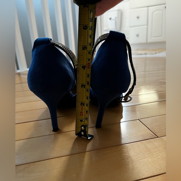 Michael & Boudreaux Royal Blue Velvet/Suede Heels - Picture 2 of 2